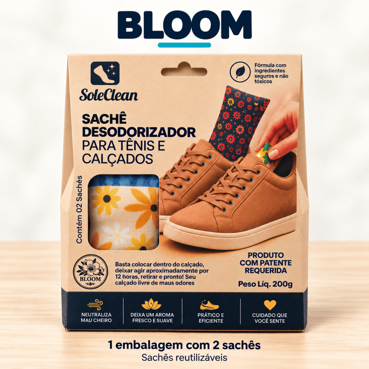 Embalagem SoleClean versão Bloom