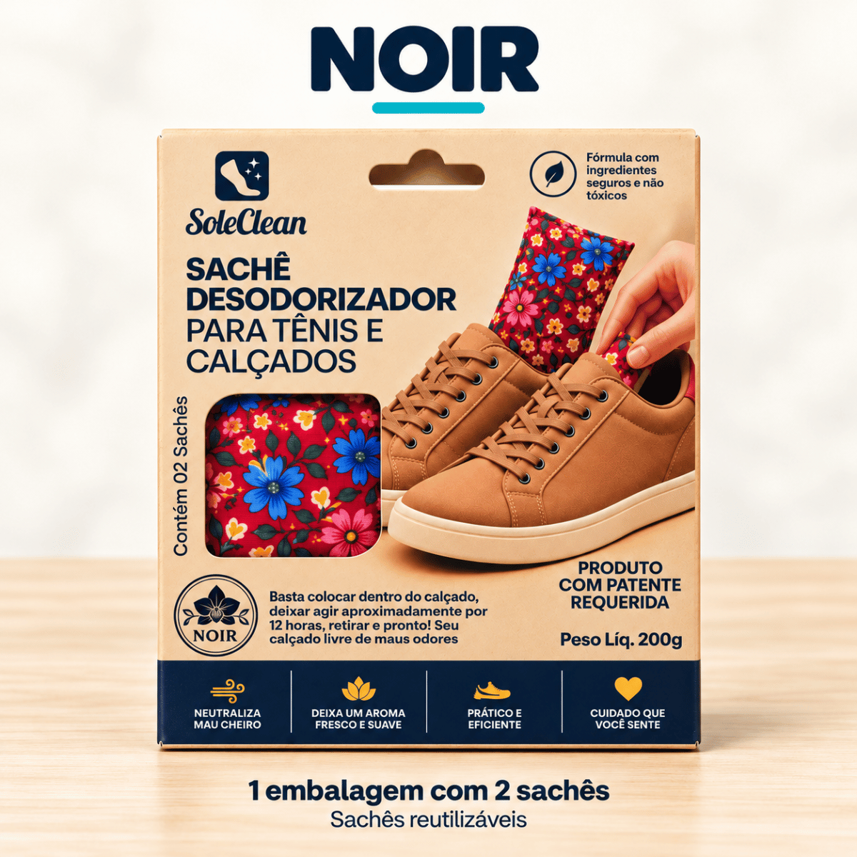 Embalagem SoleClean versão Noir